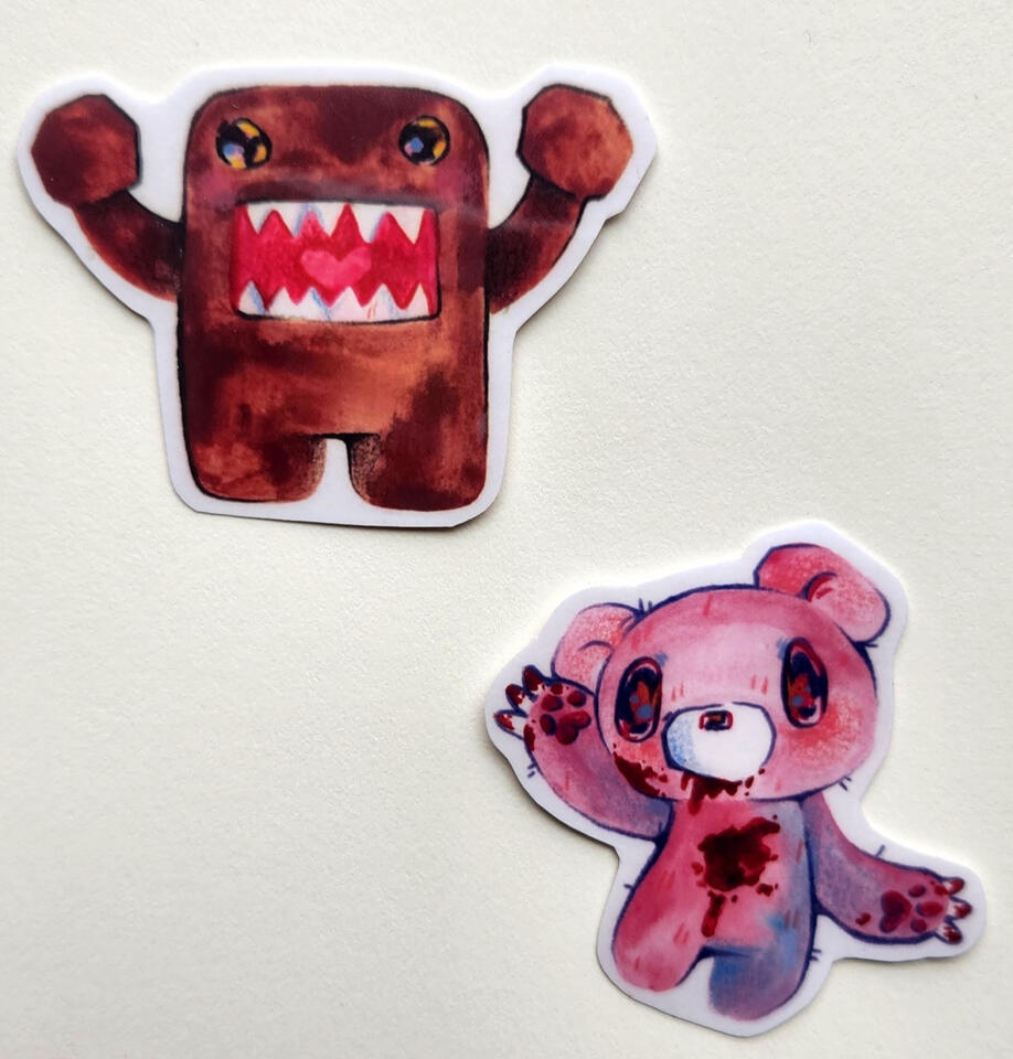 Domo and Gloomy bear mini stickers